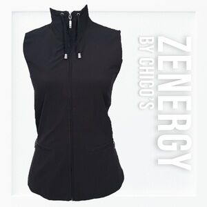 Chico’s Black Lightweight UPF Travel Vest sz S